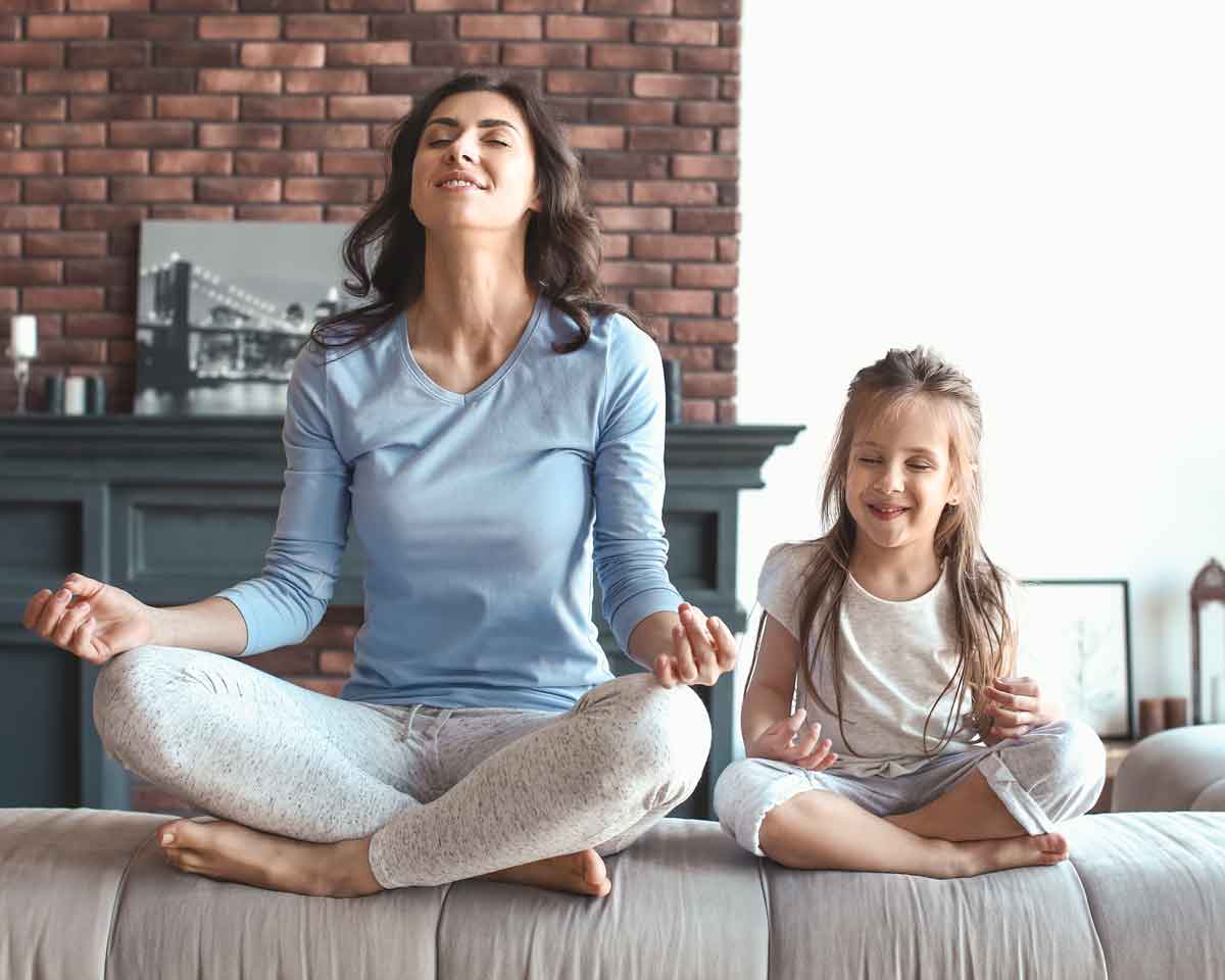 Mother and daughter meditation mentoring