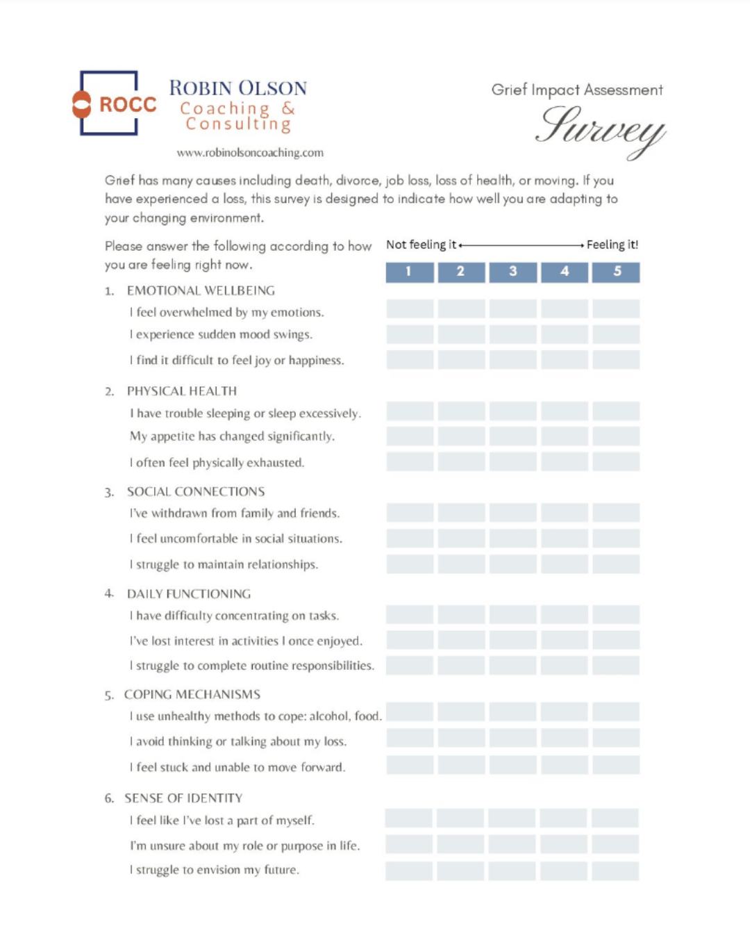 Grief Impact Assessment